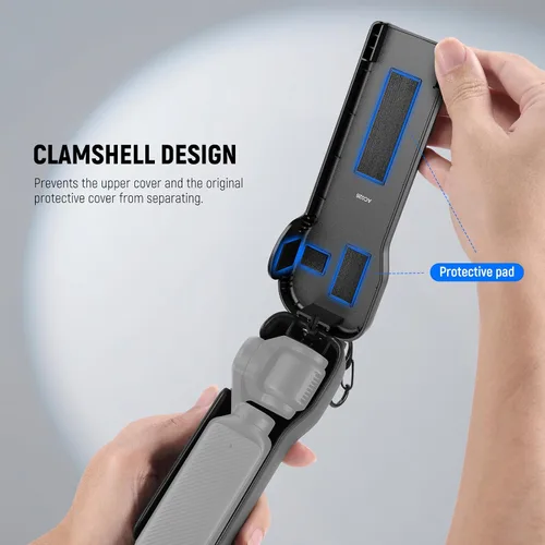 Vista 3 de NEEWER Funda protectora Pocket 3 con mosquetón, resistente a prueba de golpes, funda rígida de viaje, compatible con DJI Osmo Pocket 3 Gimbal Screen