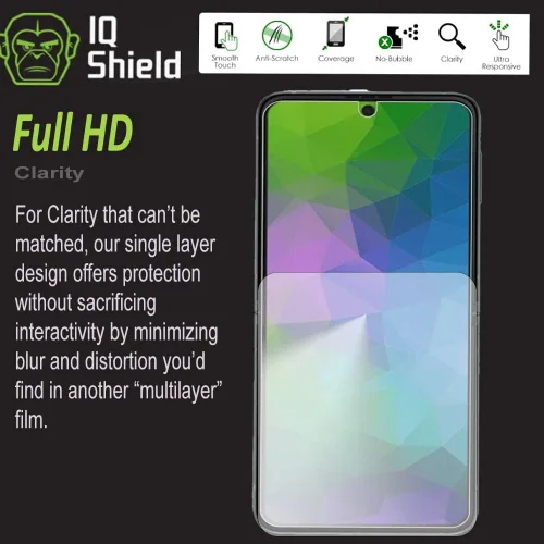 Vista 8 de IQShield Paquete de 2 protectores de pantalla para Samsung Galaxy Z Flip 3 5G (no vidrio), fácil de instalar, ultra fino, antiarañazos