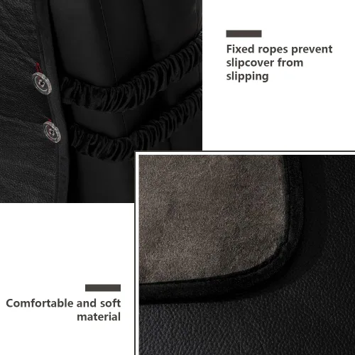 Vista 3 de STONECREST - Funda para silla reclinable, funda de piel sintética, se mantiene en su lugar (negro 2, sillón reclinable regular de 23 pulgadas)
