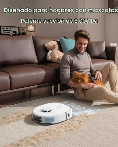Vista 2 de eufy X10 Pro Omni Robot Aspiradora y Trapeador, Trapeador Dual, Elevación