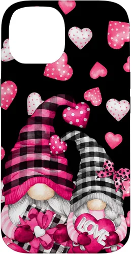 Vista 4 de Pink Buffalo Plaid Valentines Gnome Cute Love Heart Case for iPhone 17