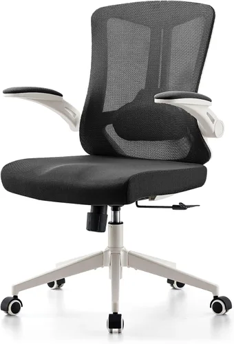 Vista 14 de Silla ergonómica de escritorio de oficina, silla de computadora de malla con ruedas giratorias de 360°, reclinación ajustable de 90-130° y soporte