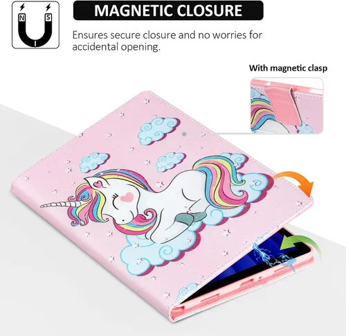 Vista 5 de Dteck Funda protectora de piel sintética con ranuras para tarjetas y función de soporte ajustable, para Samsung Galaxy Tab A7 de 10.4 pulgadas