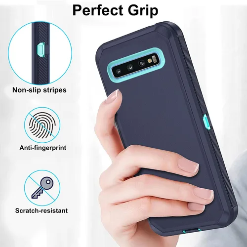 Vista 6 de Asuwish Funda de teléfono para Samsung Galaxy S10 Plus, híbrida, resistente, a prueba de golpes, resistente, accesorios móviles Glaxay S10+ Galaxies