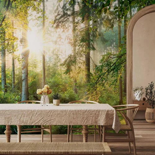 Vista 64 de artgeist Mural de pared premium Bosque púrpura, 79 x 55 pulgadas, papel tapiz no tejido, decoración de pared de vellón, impresión fotográfica