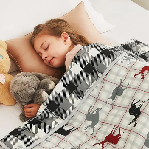 Vista 35 de CuteKing Manta pesada (2 libras, 36 x 48 pulgadas, gris) manta pesada para 40-60 libras, manta pesada para refrigeración y calefacción con cuentas
