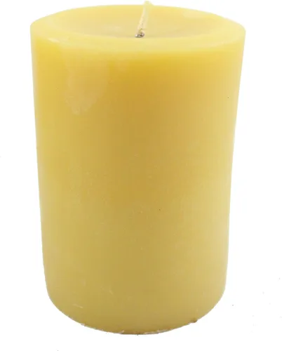 Vista 5 de Candlestock Vela de pilar redonda sin goteo de cera de abeja natural hecha a mano, 3 x 6 pulgadas