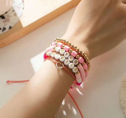 Vista 2 de TS Swift Merch Taylor Pulsera Amante Era Swift Outfit Little Words Project Bracelet Eras Tour Outfits 1989 Taylor Album Inspirado Pulsera Amistad