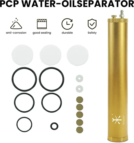 Vista 4 de TUXING 4500PSI PCP Compresor de aire Separador de agua de aceite con antiexplosión, filtro de aire de alta presión 30Mpa Filtro de agua externa