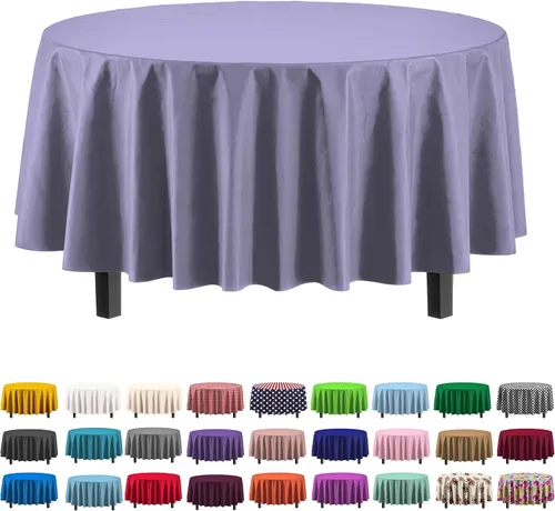 Vista 22 de Party Solids Paquete de 4 manteles de plástico color azul aguamarina, 54 x 108 pulgadas, mantel desechable para fiestas y pícnics