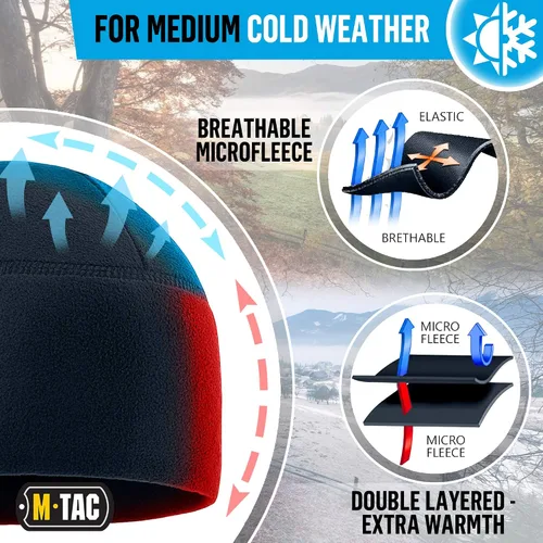 Vista 3 de M-Tac Gorro de forro polar para reloj, gorro táctico militar militar de invierno