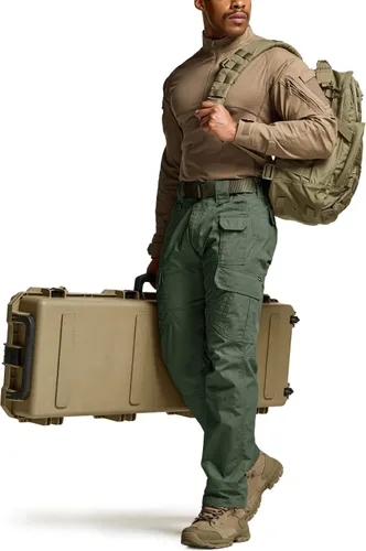 Vista 3 de CQR Pantalones tácticos para hombre, resistentes al agua, pantalones cargo Ripstop, ligeros EDC trabajo, senderismo, ropa para exteriores