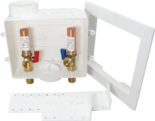 Vista 2 de XFITTING Caja de salida prémium para lavadora con drenaje central, 1/2 pulgada MIP/sudor x 3/4 pulgadas MHT, color blanco