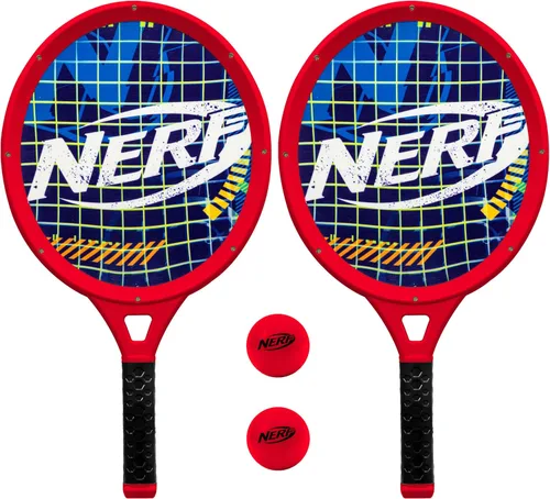 Vista 8 de Nerf Small Driveway Tennis Set for Kids - 2 Player Kids Tennis Set - Rackets and Foam Ball - Indoor + Outdoor - (2) Rackets + Foam Ball Included