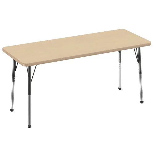 Vista 142 de FDP - Mesa rectangular para actividades escolares y de oficina (24 x 36 pulgadas), patas estándar con deslizadores giratorios, altura ajustable