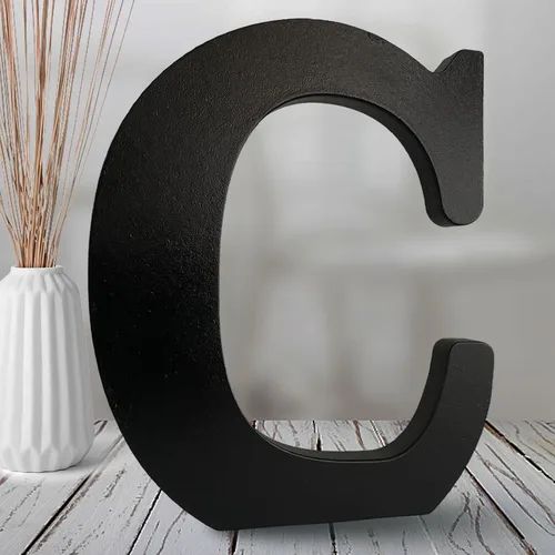 Vista 15 de AOCEAN Letras de madera negra de 8 pulgadas, letras de madera sin terminar para decoración de Halloween, letras decorativas de pie, decoración