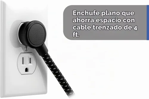 Vista 6 de GE SurGE Protector Power Strip con puertos USB, cable de extensión trenzado