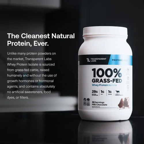 Vista 4 de Transparent Labs Aislado de proteína de suero alimentado con pasto, vainilla francesa, creatina HMB, sin sabor
