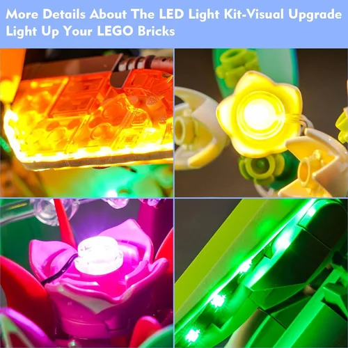 Vista 8 de LocoLee Kit de luces LED para LEGO The Insect Collection 21342 Ideas Bugs, accesorios de iluminación compatibles con LEGO Nature 21342 Butterfly Set