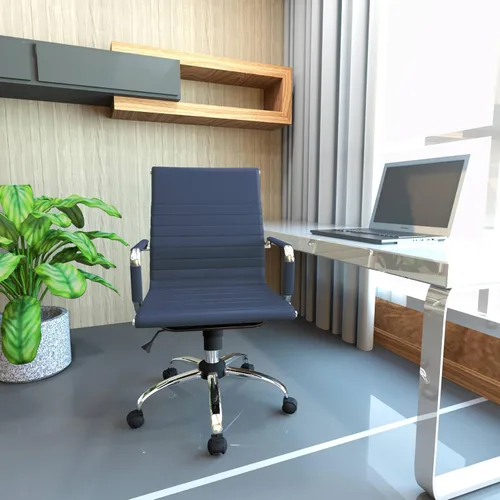 Vista 2 de LeisureMod Silla de oficina ejecutiva ergonómica con soporte lumbar, silla de escritorio giratoria de cuero ajustable, silla de computadora