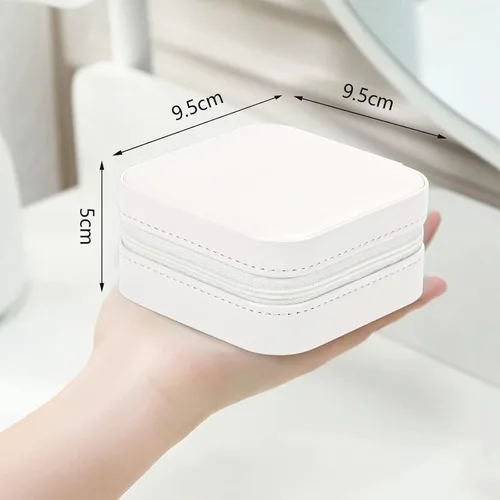 Vista 2 de batifine Joyero de viaje, pequeño organizador de joyas de viaje, caja de joyería portátil, mini organizador de almacenamiento portátil para anillos