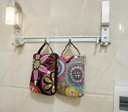 Vista 5 de NC - Bolsas grandes plegables, impermeables, ligeras, duraderas, reutilizables, resistentes, para compras diarias, estilo floral colorido con cierre