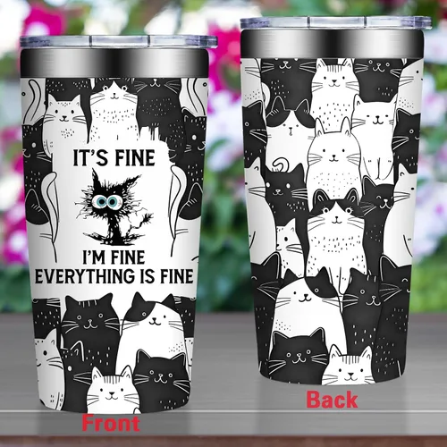 Vista 3 de Grifarny Regalos para Amantes de Gatos para Mujeres - Regalo de Navidad, Cumpleaños para Amantes de Gatos - Regalos para Gatos Negros - Está Bien