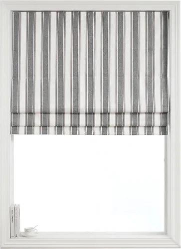 Vista 10 de Everyday Celebration Persianas romanas para ventanas, 100% opacas, sin cordones, rayas verticales, persianas de tela tejida, 26 pulgadas de ancho x