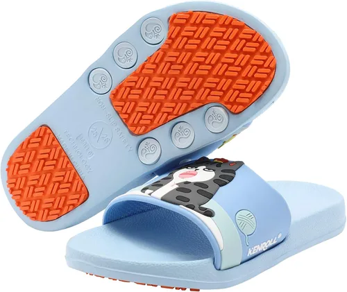 Vista 8 de BOPU 3-8 años niñas sandalias diapositivas, lindo perro y gato antideslizante niñas diapositivas niños diapositivas (niños pequeñosniños)