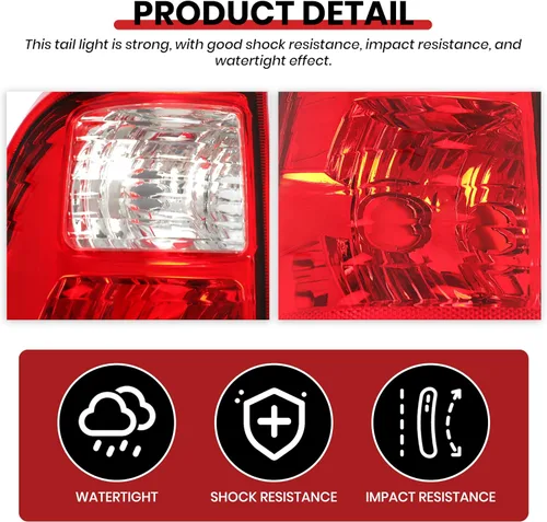 Vista 6 de HECASA Conjunto de luz trasera compatible con Ford F250 F350 F450 F550 2008-2016 Super Duty Reemplazo para 7C3Z13405A 7C3Z13404A FO2800208 FO2801208