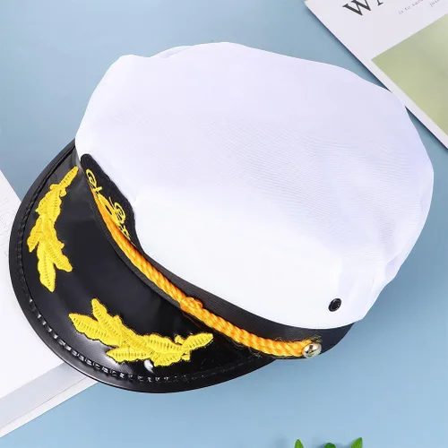 Vista 5 de PRETYZOOM 2 sombreros de capitán para actividades al aire libre para cosplay, fiestas temáticas náuticas y uso casual, adecuado para todas las edades