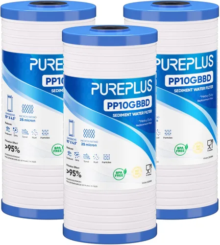 Vista 10 de PUREPLUS AP810 Filtro de agua de sedimentos ranurados para toda la casa, cartucho de repuesto para 3M Aqua-Pure AP810, AP811, AP801, AP801-C