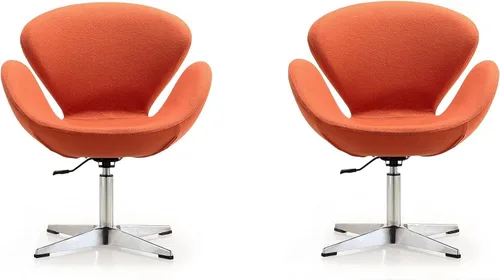 Vista 19 de Manhattan Comfort Raspberry - Silla giratoria ajustable con giro de 360°, base de cromo pulido, diseño retro moderno, asiento versátil ideal