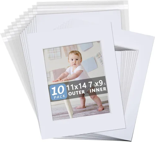 Vista 12 de Paquete de 10 tableros de respaldo solamente – Tablas de base blancas sin cortar de 11 x 14 pulgadas, sin ácidos y con núcleo blanco, ideal