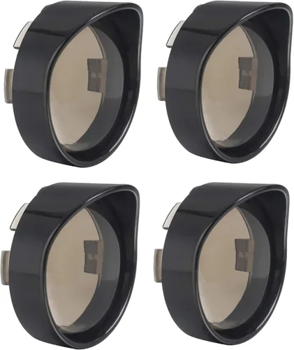 Vista 3 de NTHREEAUTO Cubierta de lente de señal de giro con visera cromada compatible con Harley Dyna Fatboy Softail Road Glide