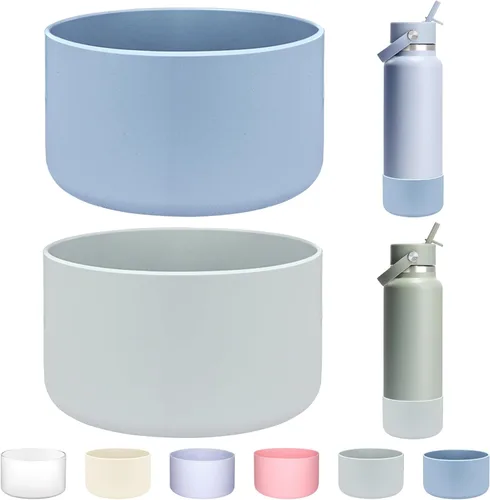 Vista 12 de HEYSKAY 2 piezas de botella protectora de silicona para botella de agua Hydro Flask, accesorios y compatible con Yeti, Iron Flask más marcas