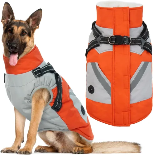 Vista 24 de IECOii Abrigos para perros pequeños, arnés de invierno con cremallera, color verde, talla XS, cálido abrigo de invierno para perros pequeños
