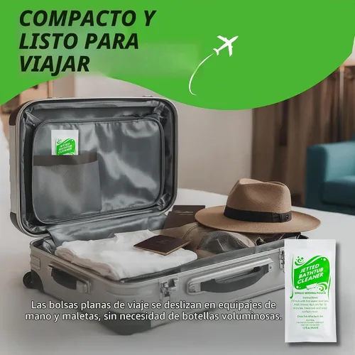 Vista 3 de Oh Yuk Limpiador concentrado de bañera Jetted - 2 bolsas de viaje de un solo uso