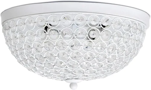 Vista 12 de Diseños elegantes FM1000-ABS Lámpara de techo de cristal en forma de elipse de 13 pulgadas moderna de metal con 2 luces en forma de cuenco