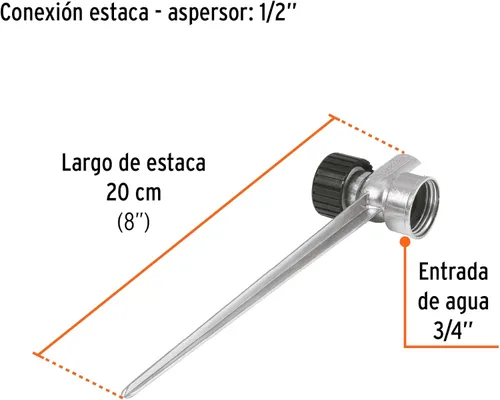 Vista 3 de 8" pico de metal para rociador/Estaca metálica universal para aspersor, 8