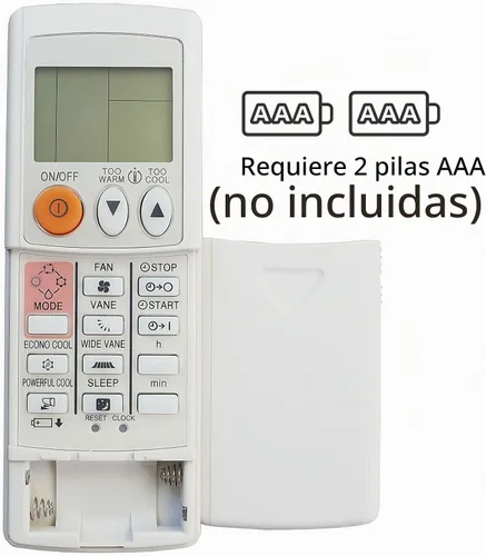Vista 4 de Mando a distancia de repuesto universal para todos los acondicionadores de aire Mitsubishi (Fahrenheit)