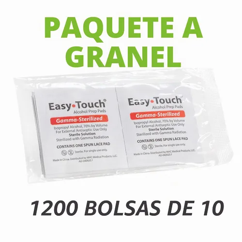 Vista 7 de EasyTouch - Almohadillas de preparación de alcohol esterilizadas con gamma, envueltas individualmente, 10 por paquete, 1200 paquetes