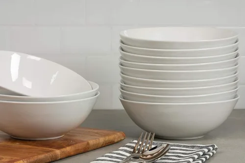 Vista 3 de 10 Strawberry Street 7" Catering Coupe - Cuenco para cereales, juego de 12, color blanco