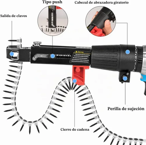 Vista 3 de AUNMAS Pistolas de tornillo de alimentación automática, Pistolas de tornillo ensartadas, Pistolas de clavos en cadena, Equipo automático