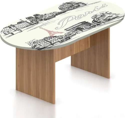 Vista 10 de XISUNYA Mantel ajustable ovalado, decoración de París, funda de poliéster elástico, diseño de horizonte de la ciudad de París con estampado Eiffel