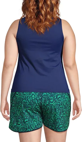Vista 2 de Lands' End Traje de baño tankini modesto de cuello alto resistente al cloro UPF 50 para mujer