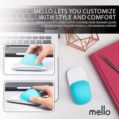 Vista 6 de Mello - Cojín de silicona compatible con Apple Magic Mouse 1 y 2 (azul arándano)