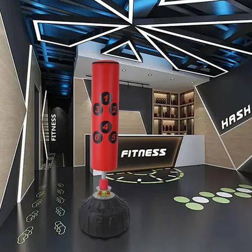 Vista 4 de Saco de boxeo con soporte, 70 pulgadas, rodamiento de 203 libras, bolsa de boxeo pesada independiente para jóvenes adultos, base estable grande