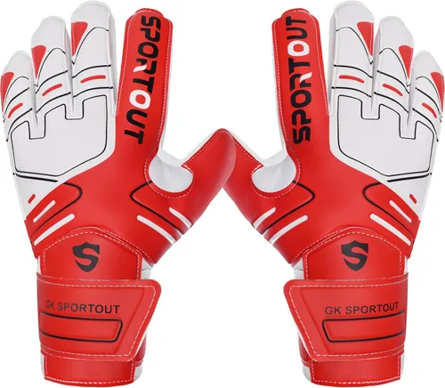 Vista 10 de Sportout Guantes de portero para jóvenes y adultos, agarre fuerte para las paradas más difíciles, con protección en los dedos y látex de 4+3MM