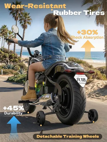 Vista 6 de ANPABO Motocicleta eléctrica para niños de 24 V con licencia BMW para niños Negro
